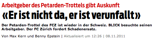 Arbeitgeber des Petarden-Trottels gibt Auskunft- «Er ist nicht da, er ist verunfallt» - Super League - Fussball - Sport - Blick.ch